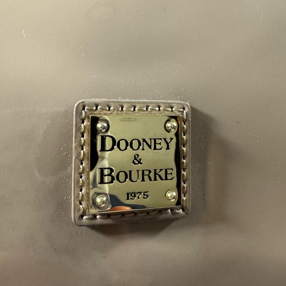 Dooney & Bourke Patent Leather Domed Satchel Bag-Tan-Classic Style Purse - Picture 2 of 10